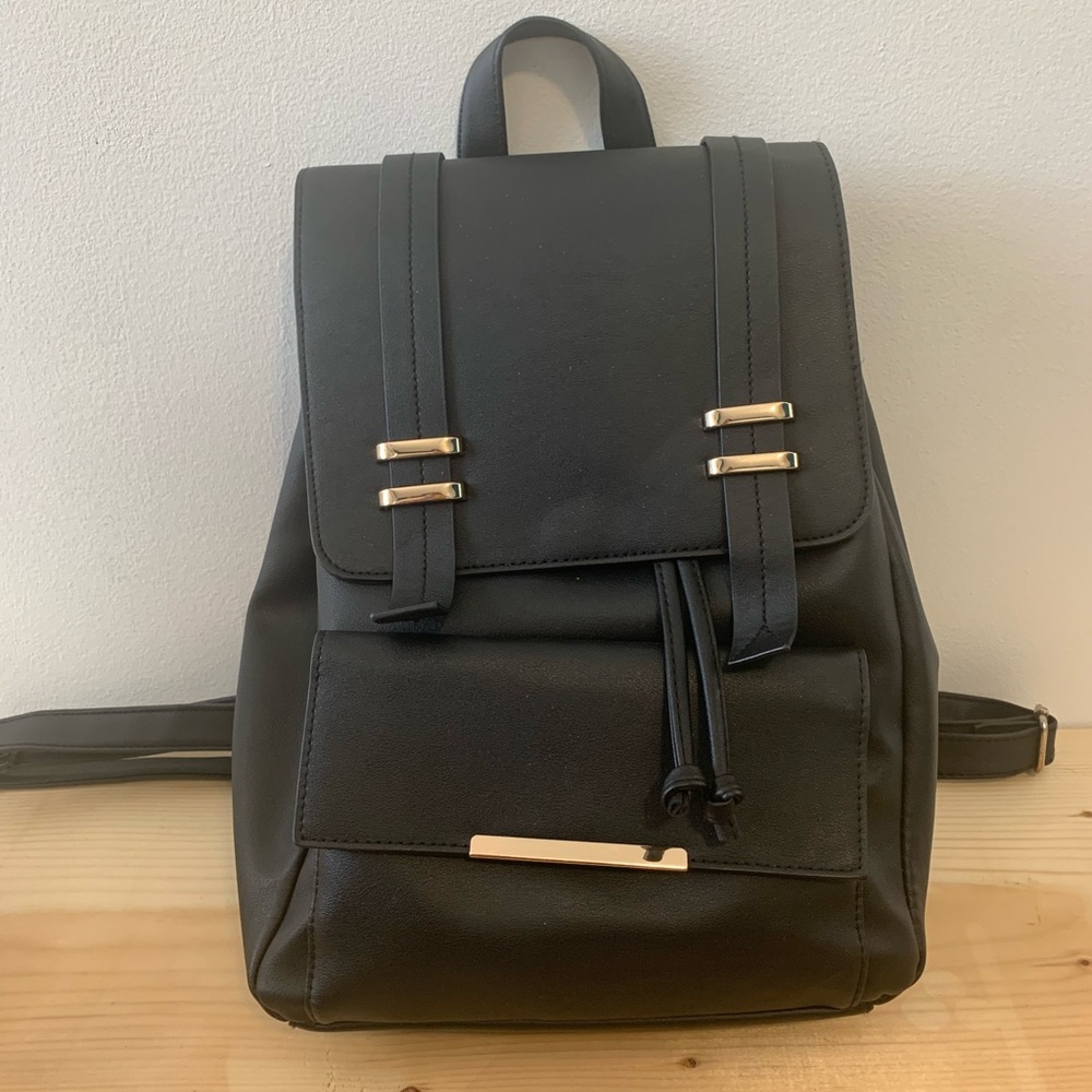 Black backpack purse